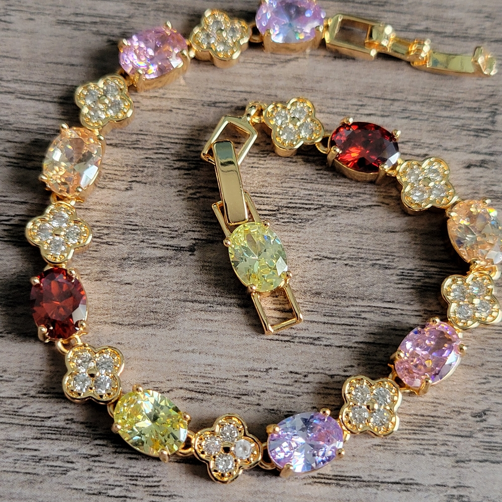 Elegant Multicolor Gemstone Bracelet